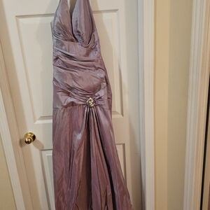 Elegant Lavender Halter Gown